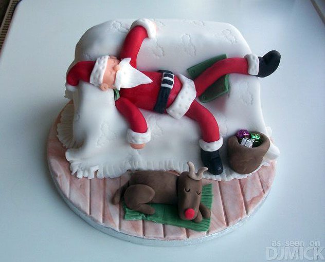 Новорічний торт з Дідом Морозом своїми руками
