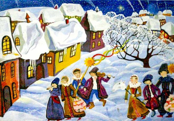 Красиві класичні вітальні листівки з Різдвом Христовим