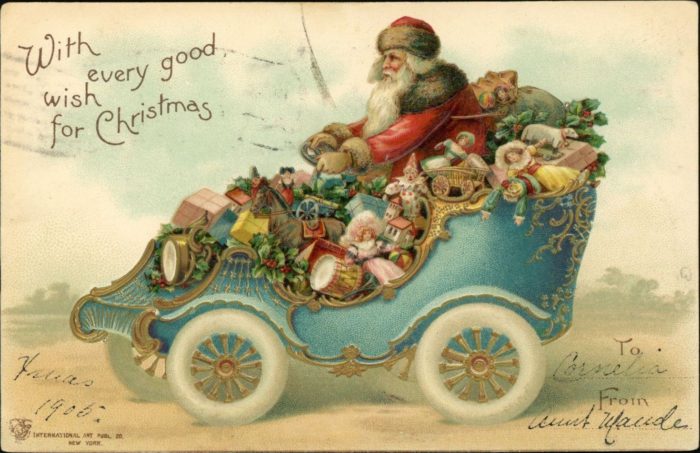 Красива стара вітальна листівка з Новим Роком та Різдвом Христовим