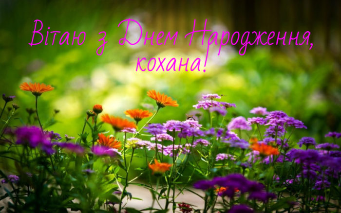 Листівки для коханої на день народження з коротким текстом вітання українською мовою
