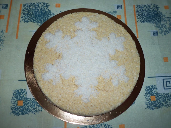 Кращий новорічний торт Сніжинка без випічки - з вафельних коржів з кокосовою стружкою