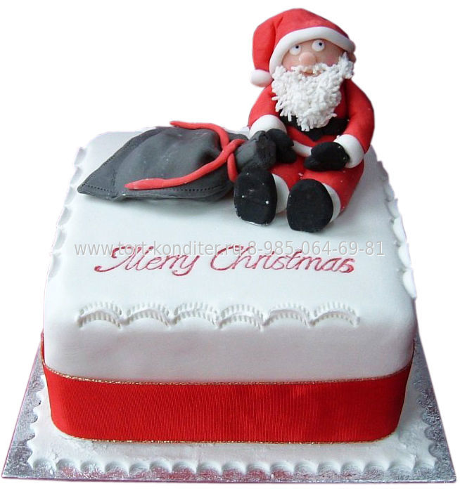 Новорічний торт з Дідом Морозом своїми руками