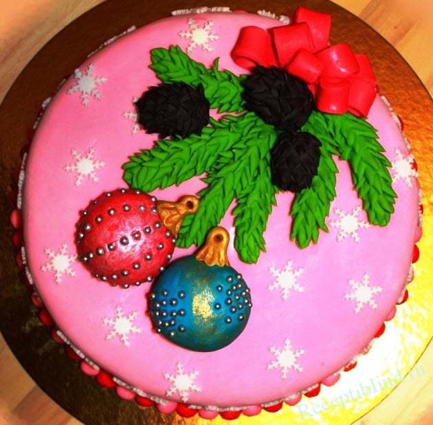 Новорічний торт з кулями і торт Ялинкова куля - смачний та красивий