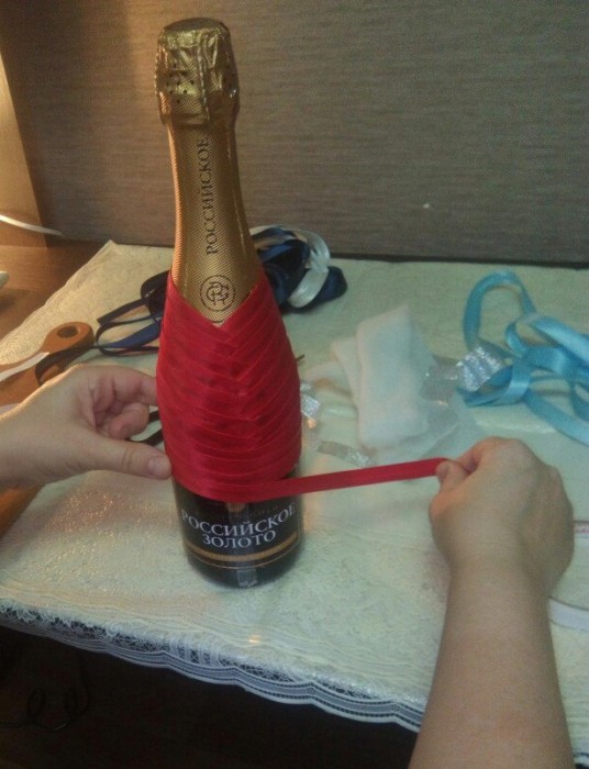 Пляшка шампанського Новий рік своїми руками
