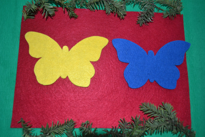 Метелик з фетру - новорічні прикраси для ялинки своїми руками