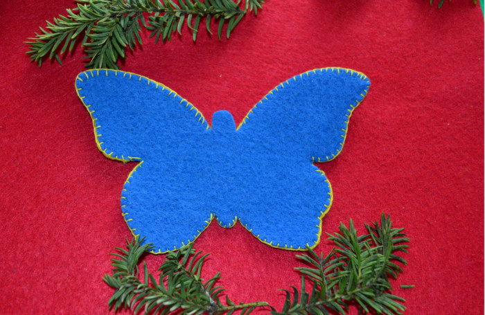 Метелик з фетру - новорічні прикраси для ялинки своїми руками