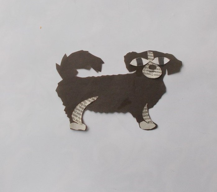 Аплікація собака з паперу - символ року своїми руками