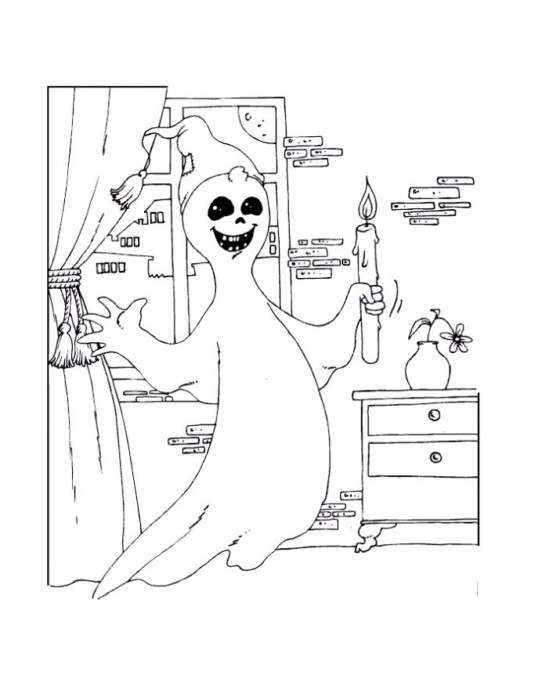 Привиди - розмальовки на Хеллоуїн